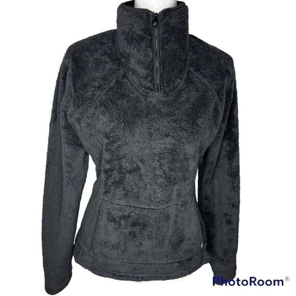 The North Face Women’s Black Soft Fleece Plush Quarter Zip Pullover Jacket Sz S - Picture 1 of 14
